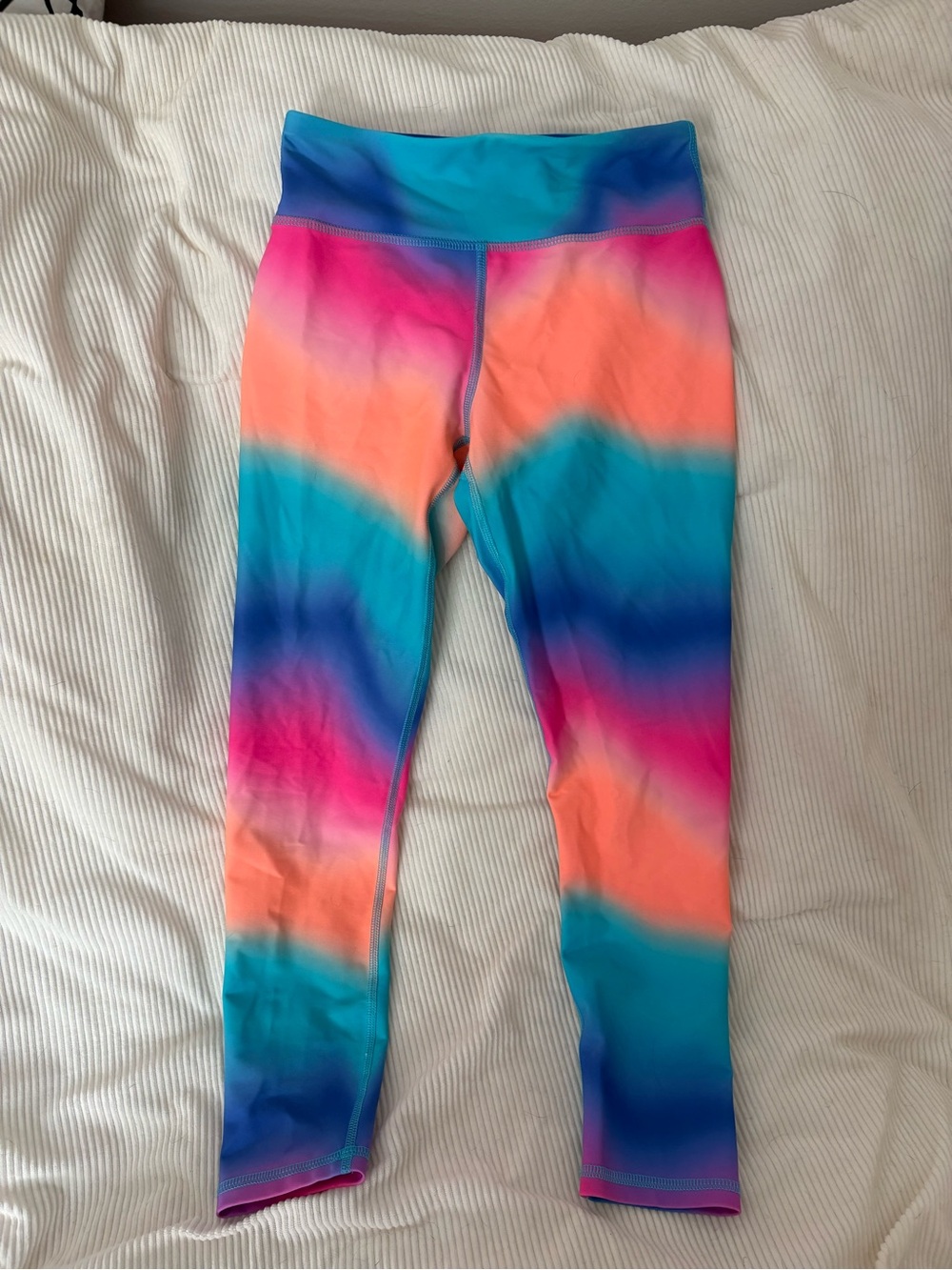 Old Navy Girls Ombre Capri Leggings in Pink, Orange, Teal & Blue